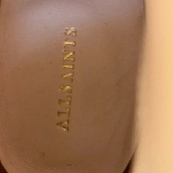 New- ALLSAINTS Lenora Suede Boots Cognac Sand Tan Brown Ankle Leather 37 EU/7 US - Picture 8 of 8